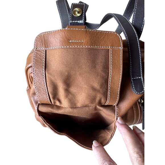 Vintage Y2K North Style Brown Leather Shoulder Tote Bag Purse Satchel Handbag - Picture 3 of 13